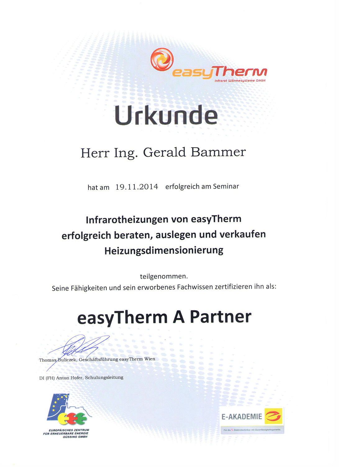 iGB Elektrotechnik-Zertifikat-easyTherm